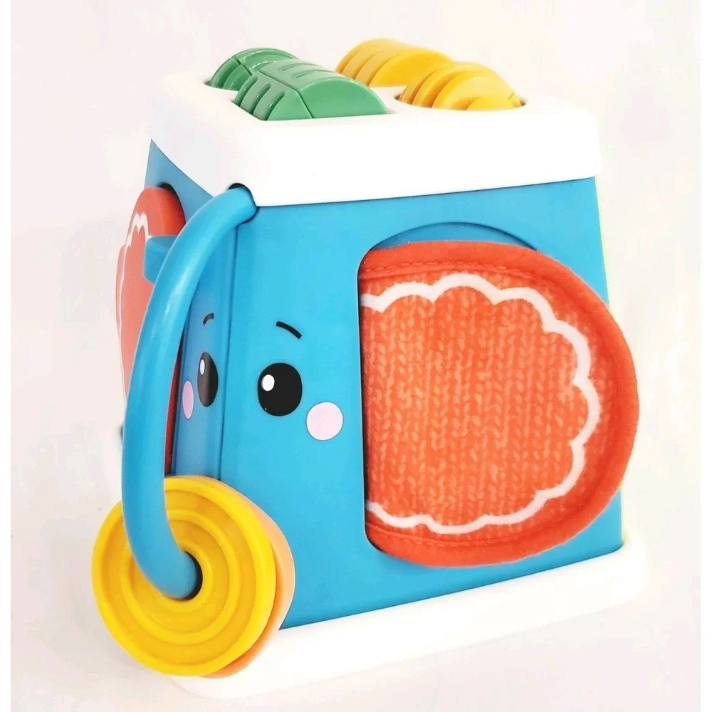 Fisher-Price Activity Cube Elephant Crinkle And Peek A Boo Ears Baby Toy